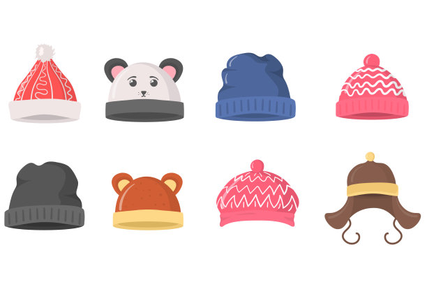 冬天戴圣诞帽和新年帽图片下载