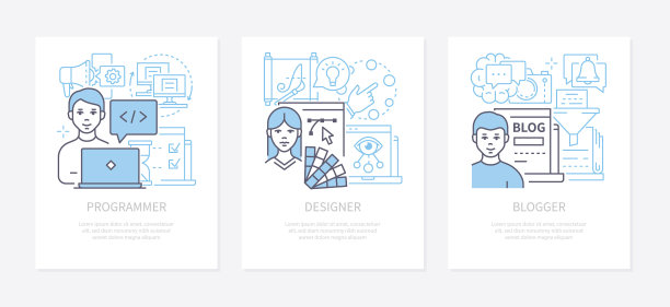 在线专业-现代线条设计风格图片下载