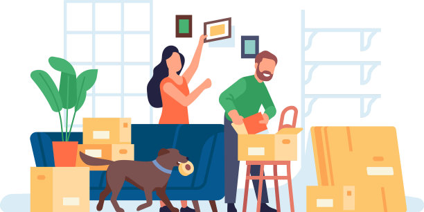 把房子里的东西打包到纸箱里图片下载