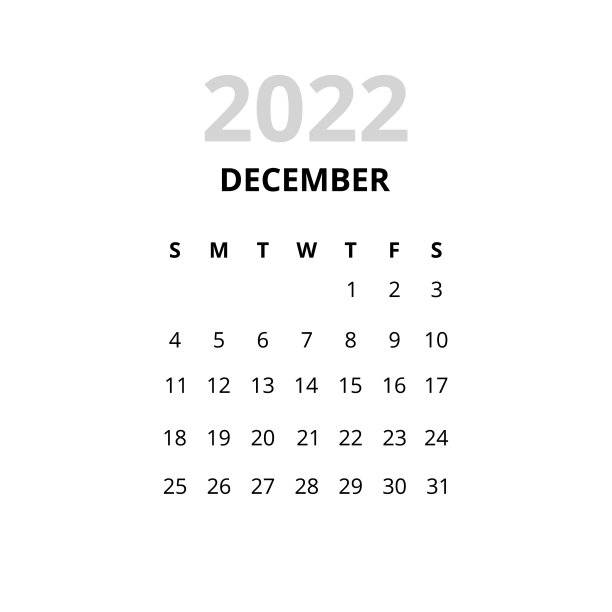 2022年12月日历图片下载