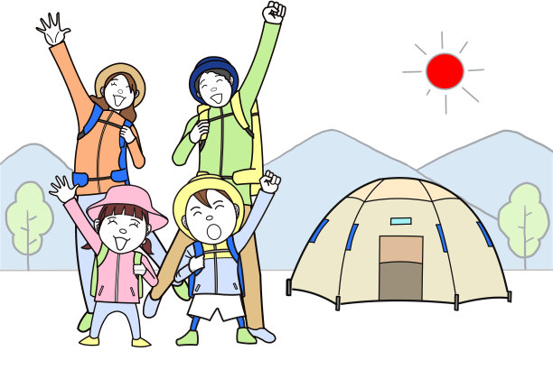 露营前与家人合影图片下载