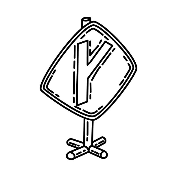 路边对角线图标手绘或涂鸦图片下载