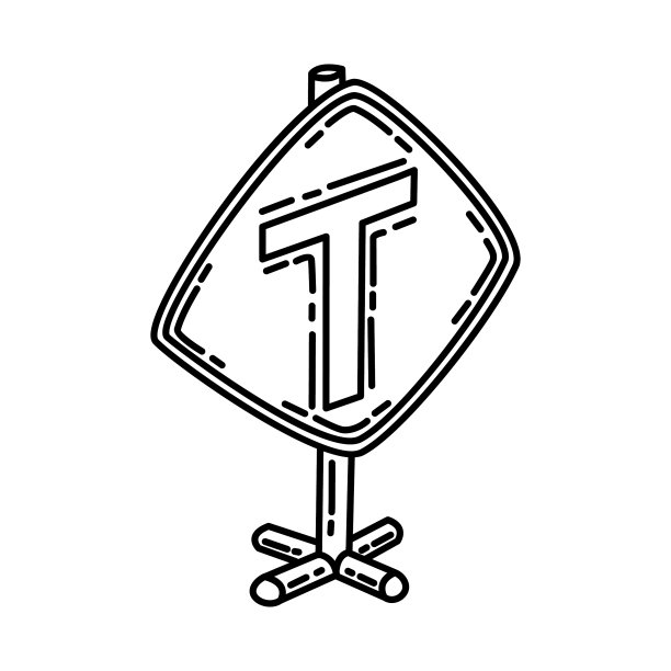 十字路口图标涂鸦手绘或轮廓图片下载