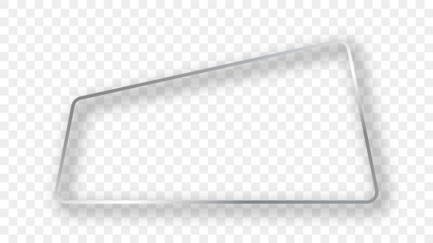 银色发光的梯形框架与阴影图片下载