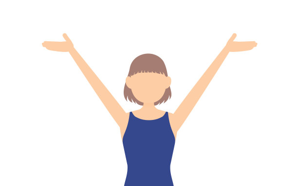 女生，穿着泳装，伸出手臂示意图片下载