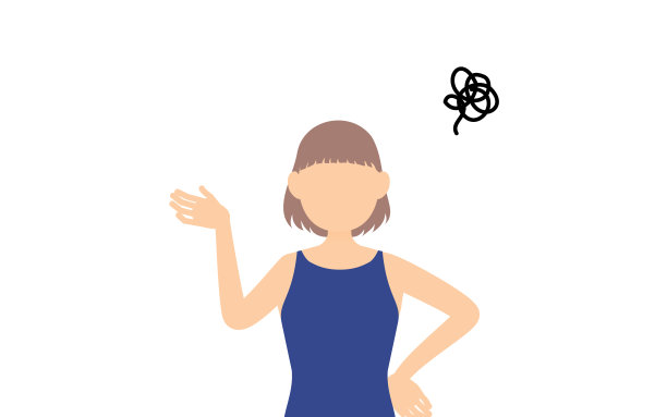 女学生，穿着泳衣，担心你的头图片下载