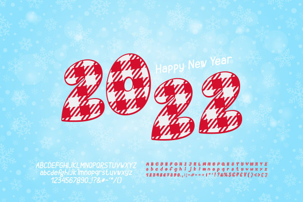 时尚传单新年快乐卡通数字与图片下载