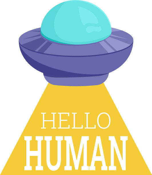 飞碟UFO与铭文你好，人类图片下载