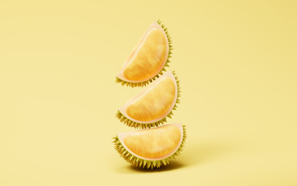 水果榴莲，美味的水果，3d渲染。图片下载