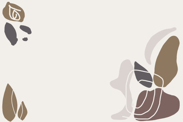 一套最小风格的模板，有机简单的形状的石头和植物。时髦的当代模拟。海报，封面设计，古代艺术粉彩，泥土色调。图片下载