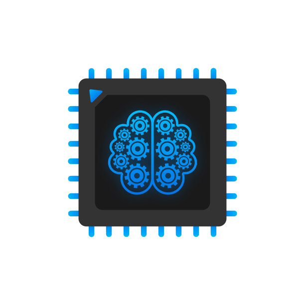 数字大脑在3d风格的光背景大图片下载