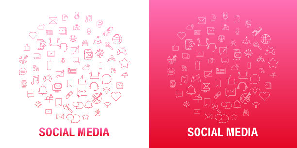 设置社交媒体图标电话图标数字图片下载