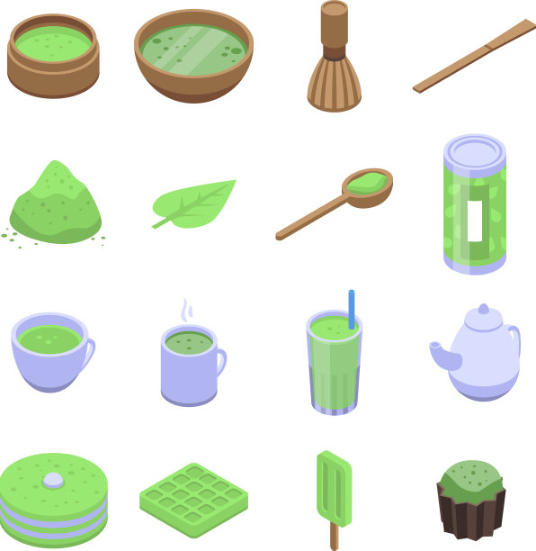 抹茶图标设置等距风格图片下载