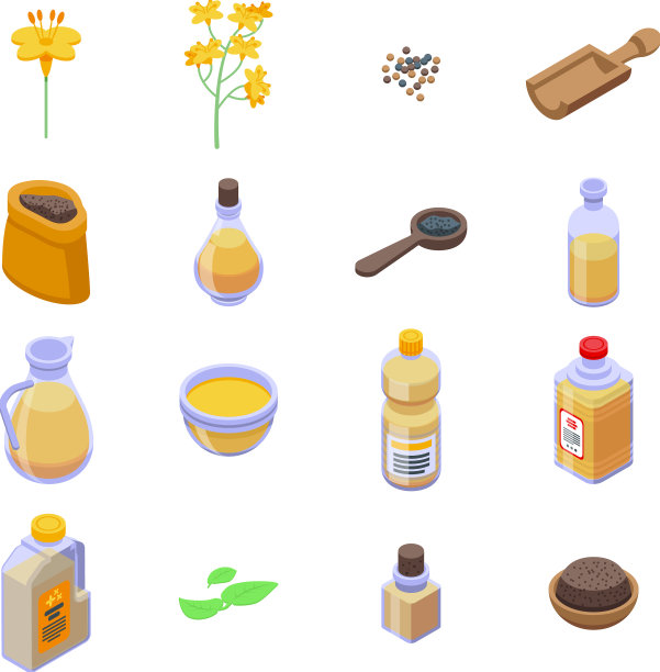 油菜籽图标设置等距风格图片下载
