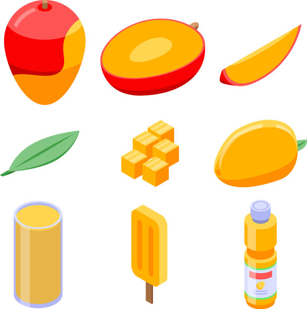 芒果图标设置等距风格图片下载