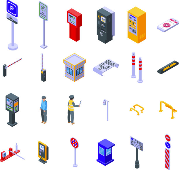 付费停车图标设置等距风格图片下载