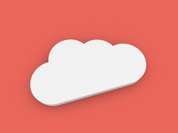 摘要云互联网符号红色背景。3 d渲染插图。图片下载