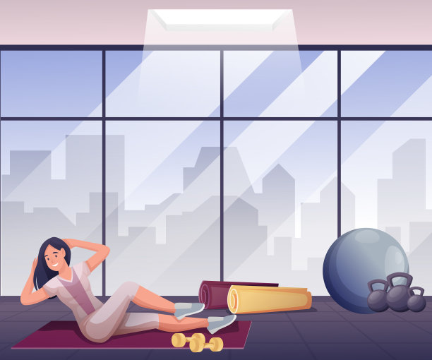 年轻女子在健身房里锻炼图片下载