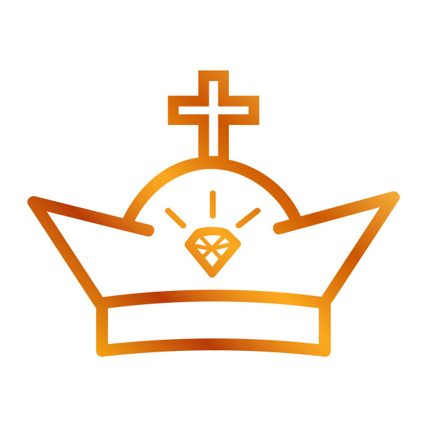 金色图标轮廓式皇冠为部分标志图片下载