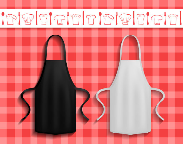 围裙旁边是厨房用具和衣服的图标图片下载