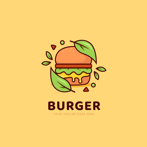 以素食植物为基础的汉堡标志图标图片下载