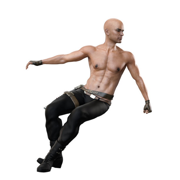 枪手非裔美国人，3D渲染，3D插图图片下载