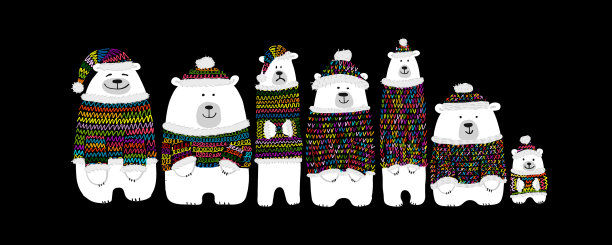 圣诞熊家庭草图为您设计图片下载