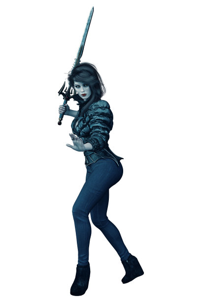 城市幻想女人，3D渲染3D插图图片下载