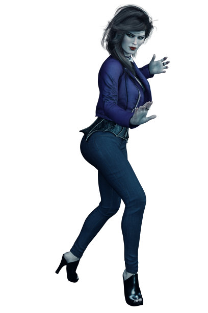 城市幻想女人，3D渲染3D插图图片下载