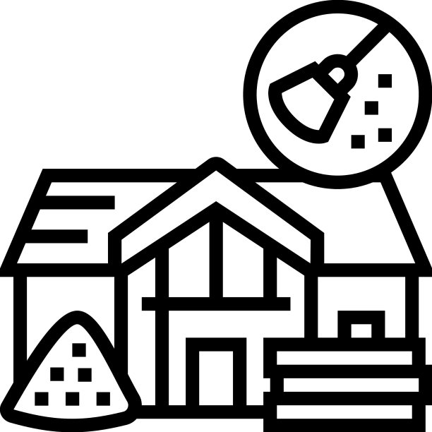 建筑后清洁线性图标图片下载