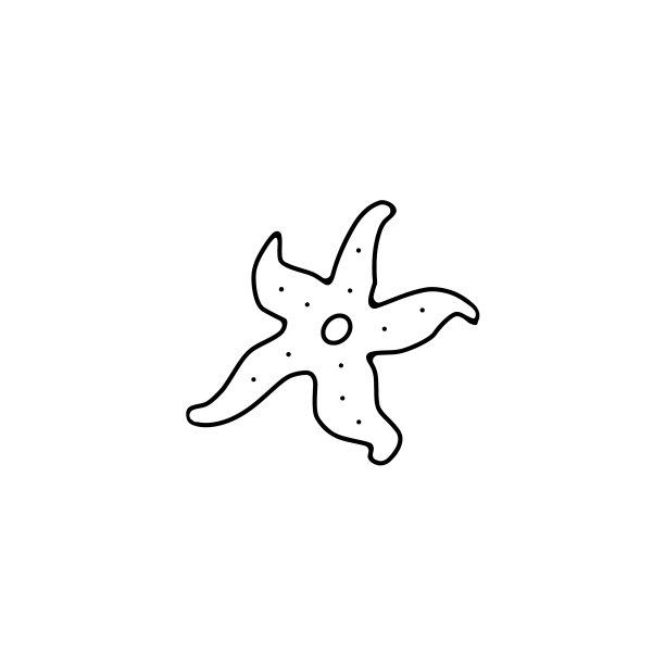 海星细线图标海星直线轮廓图片下载