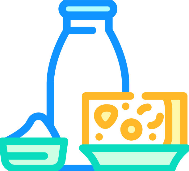 牛奶和奶酪乳制品颜色图标图片下载