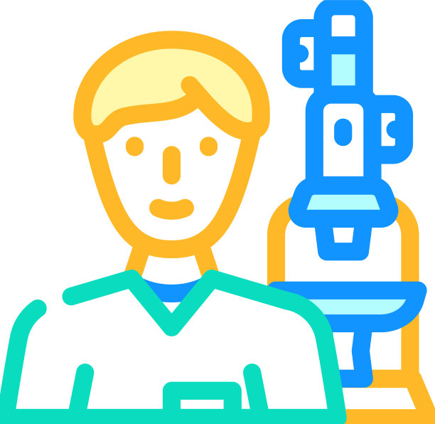 实验室工作人员彩色图标图片下载