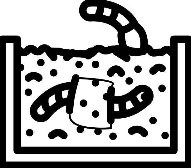 蠕虫在地面线图标图片下载