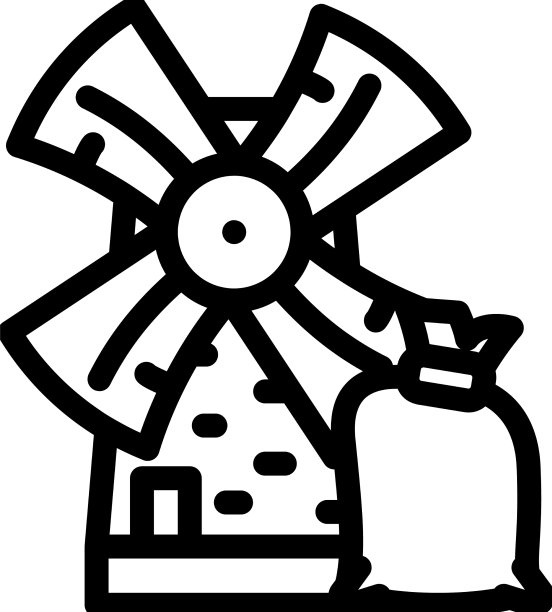 磨坊农场建设线图标图片下载