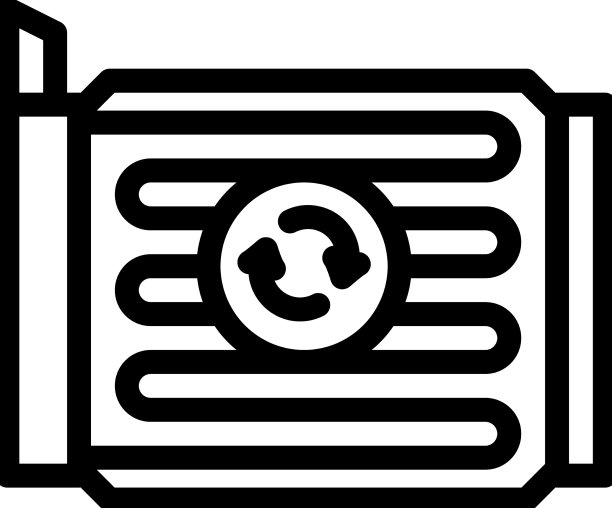 汽车散热器部件线性图标图片下载