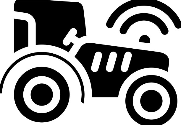 拖拉机与GPS字形图标图片下载