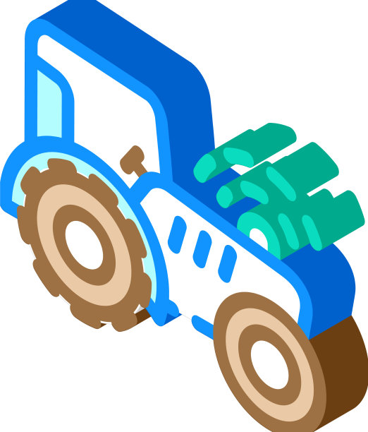 拖拉机与GPS等距图标图片下载
