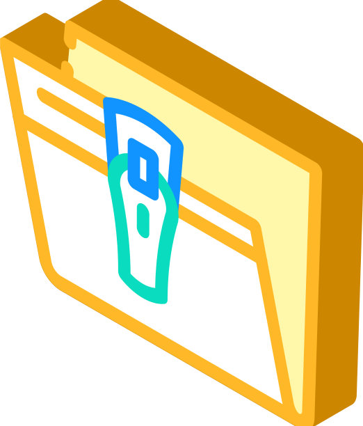 保存文件在文件夹等距图标图片下载