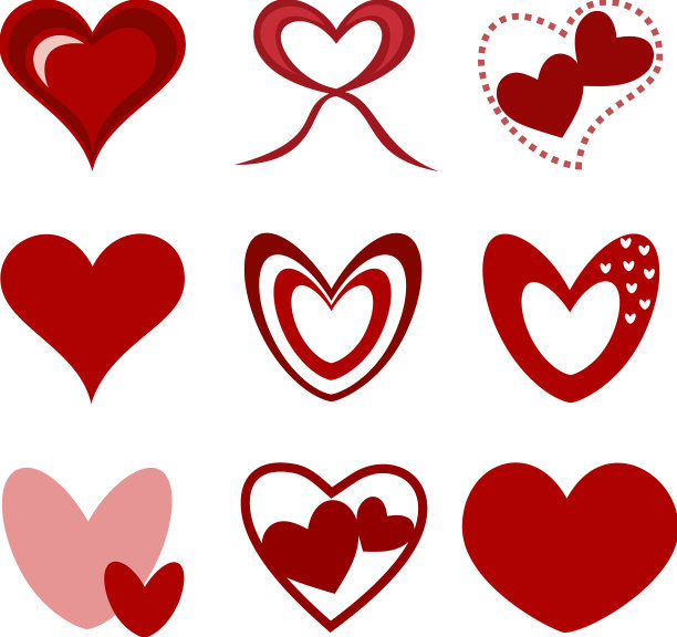 为情人节设定不同的心隔绝图片下载