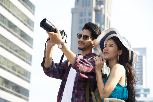 生活方式旅行者观光曼谷市区，泰国。生活方式与旅行理念图片下载