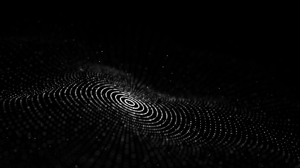 三维数字圆形动态波。技术智能波。流数字结构。网络技术背景。3 d渲染。图片下载