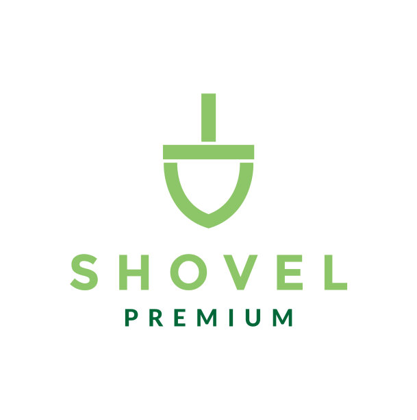 极简的铲形标志设计图形图片下载