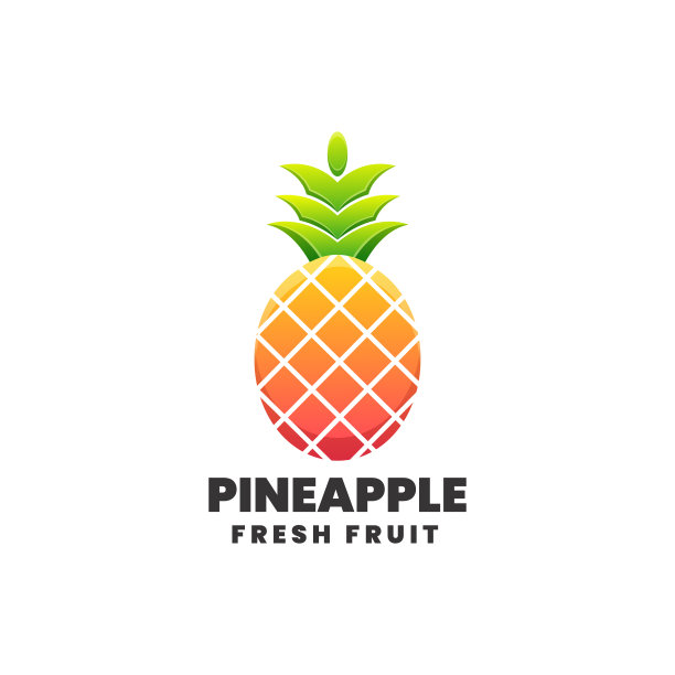Logo菠萝渐变彩色风格图片下载
