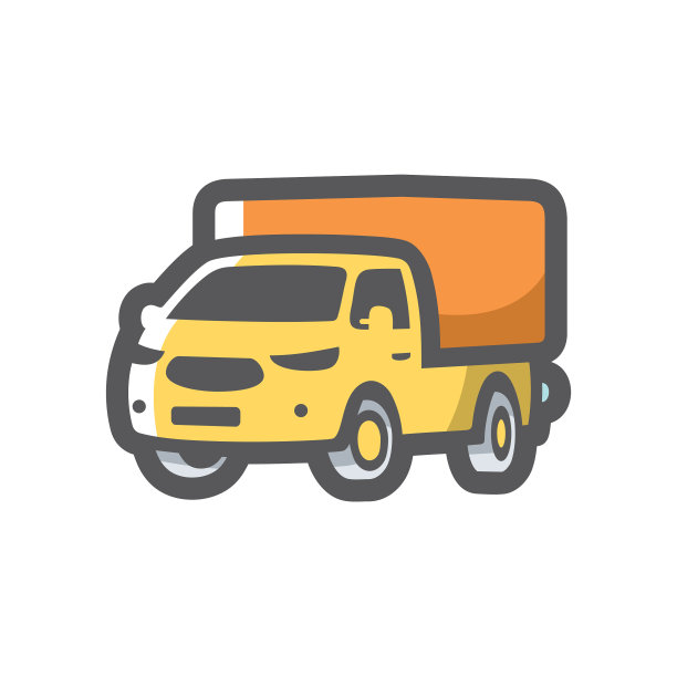 黄色汽车符号图标卡通图片下载