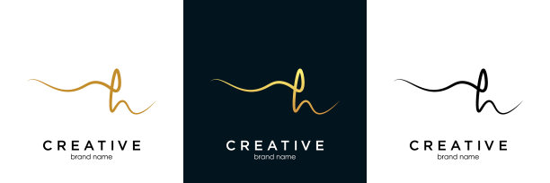 H首字母标志手绘签名风格图片下载