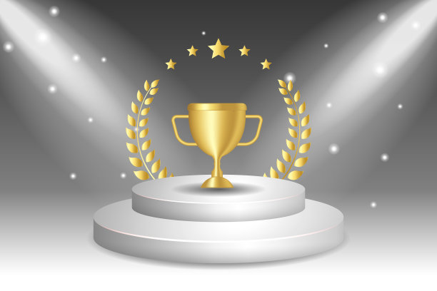舞台领奖台上有金奖盛典图片下载