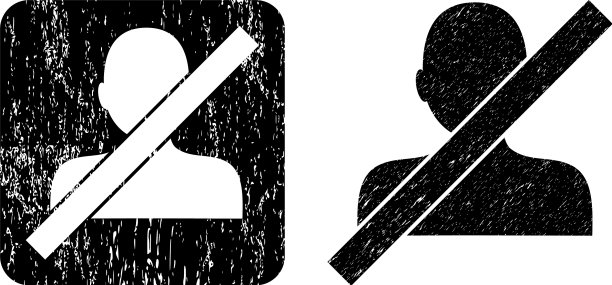 Grunge封闭的男子模板密封图片下载