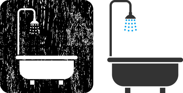 有纹理的淋浴浴缸模板水印图片下载