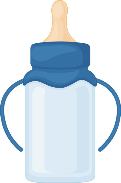 一个装有婴儿奶嘴的瓶子，空的图片下载